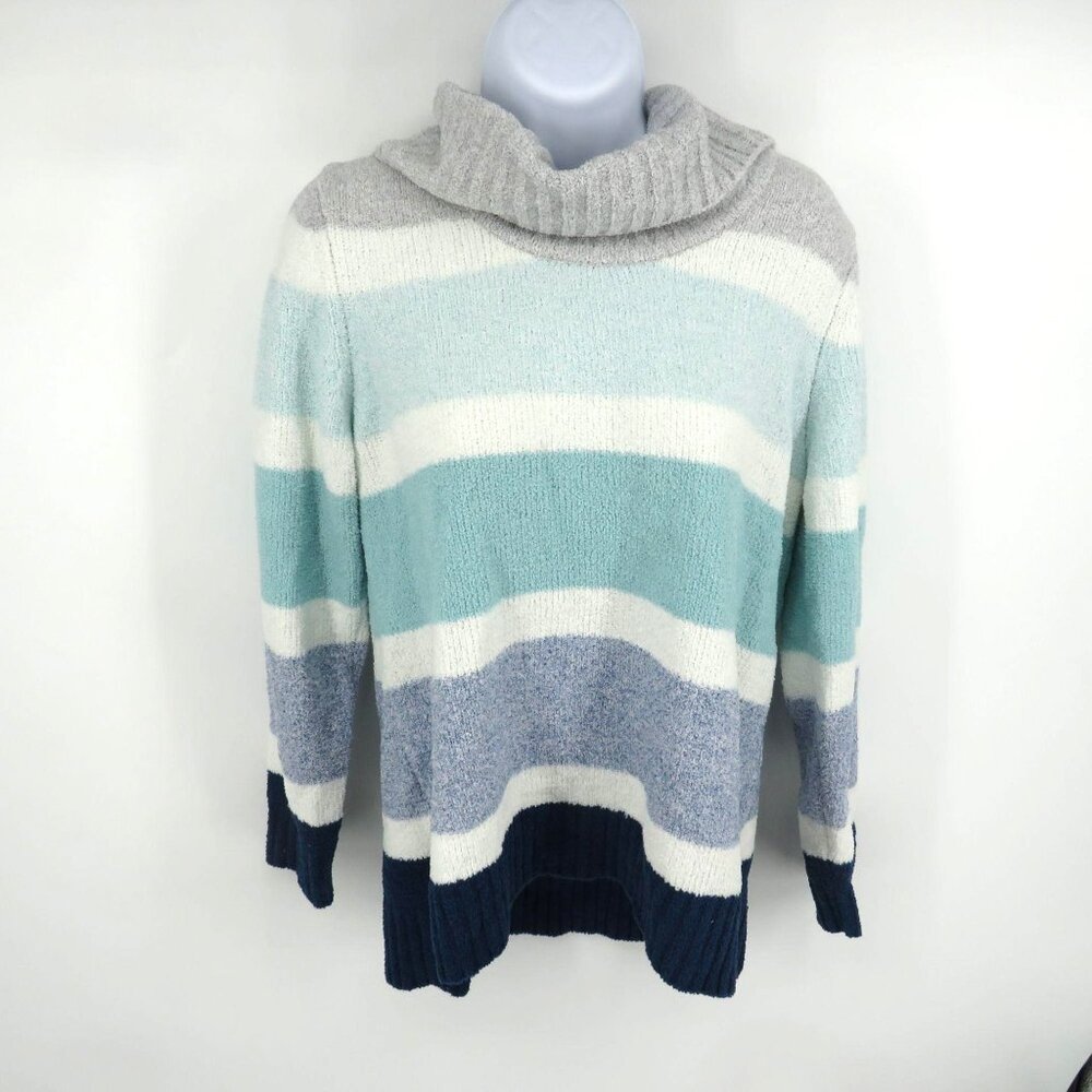 Style & Co Striped Cowl Neck Sweater S Multicolor Soft Knit Long Sleeve NWT $49.